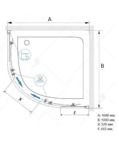 Душевой уголок RGW Classic CL-54 100х100 32095400-11 профиль Хром стекло прозрачное