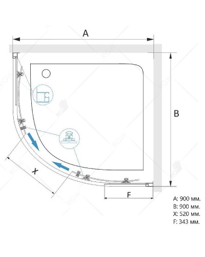Душевой уголок RGW Classic CL-54-B 90х90 32095499-14 профиль Черный стекло прозрачное