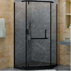 Душевой уголок RGW Hotel HO-081-B 100х100 350608100-24 профиль Черный стекло матовое-сатинат