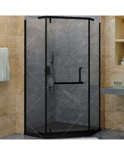 Душевой уголок RGW Hotel HO-081-B 100х100 350608100-24 профиль Черный стекло матовое-сатинат