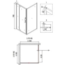 Душевой уголок Niagara Nova NG-6802-08 BLACK 100х100 профиль Черный стекло прозрачное