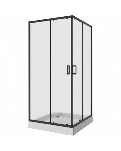 Душевой уголок Niagara Nova NG-6809-08 BLACK 100х100 профиль Черный стекло прозрачное
