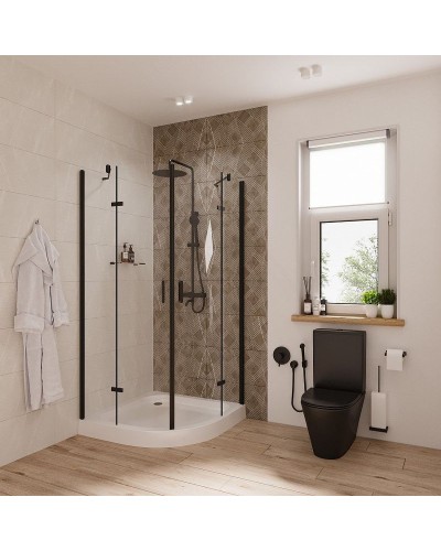 Душевой уголок Niagara Nova NG-6815-08 BLACK 90х90 профиль Черный стекло прозрачное