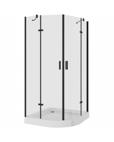 Душевой уголок Niagara Nova NG-6816-08 BLACK 100х100 профиль Черный стекло прозрачное