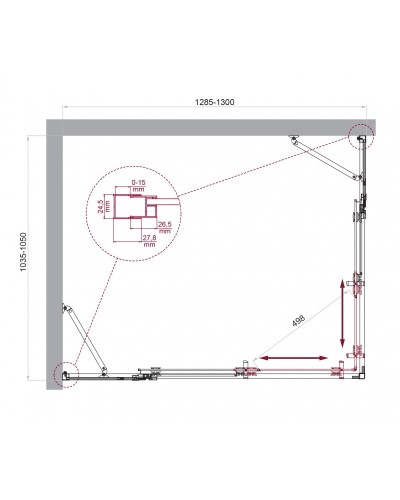 Душевой уголок BelBagno LUCE-AH-22-130/105-C-Cr