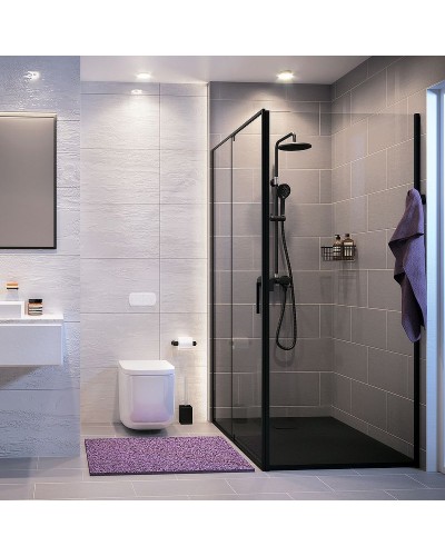 Душевой уголок WasserKRAFT Elbe 100x90 74P22 профиль Черный матовый стекло прозрачное