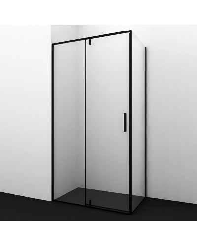 Душевой уголок WasserKRAFT Elbe 100x100 74P19 профиль Черный матовый стекло прозрачное