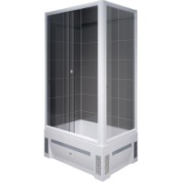 Душевой уголок Radomir Верчелли 119x81 L 1-03-1-1-0-0130 с поддоном профиль Белый стекло прозрачное