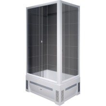 Душевой уголок Radomir Верчелли 119x81 L 1-03-1-1-0-0130 с поддоном профиль Белый стекло прозрачное