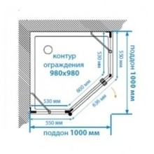 Душевой уголок 98х98 см Акватон Lax FES L 1AX023SSXX000 прозрачное
