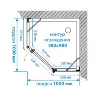 Душевой уголок 98х98 см Акватон Lax FES R 1AX024SSXX000 прозрачное