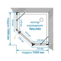 Душевой уголок 88х88 см Акватон Lax FES R 1AX022SSXX000 прозрачное