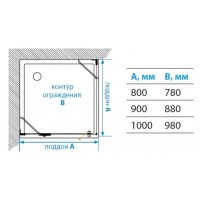 Душевой уголок 78х78 см Акватон Lax SQR L 1AX015SSXX000 прозрачное