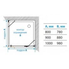 Душевой уголок 88х88 см Акватон Lax SQR R 1AX018SSXX000 прозрачное