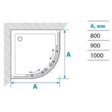 Душевой уголок 80Х80 см Акватон Ritsa 1AX005SSXX000 прозрачное