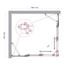 Душевой уголок BelBagno LUCE-AH-22-110/100-C-Cr