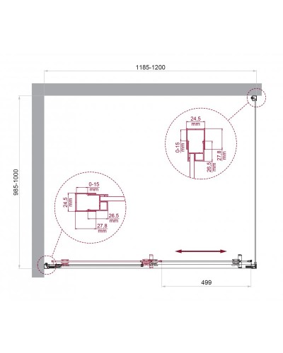 Душевой уголок BelBagno LUCE-AH-1-120/100-C-Cr