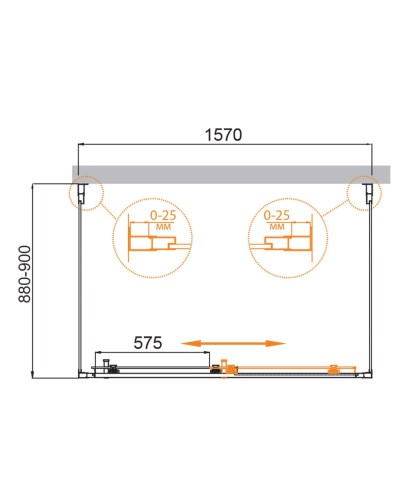 Душевой уголок CEZARES MOLVENO-AH-12-160/90-C-Cr-IV