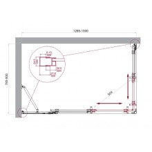 Душевой уголок BelBagno LUCE-AH-21-130/80-C-Cr