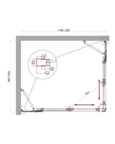 Душевой уголок BelBagno LUCE-AH-22-120/100-C-Cr