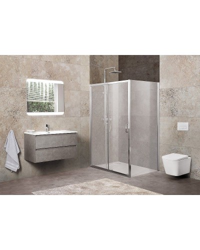 Душевой уголок BelBagno Unique 135х100 UNIQUE-AH-1-120/135-100-M-Cr профиль Хром стекло матовое