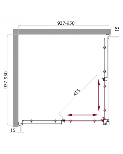 Душевой уголок BelBagno UNO-A-2-95-C-Cr