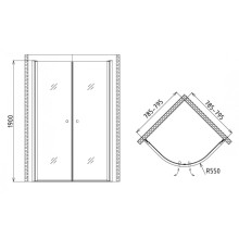 Душевой уголок 80x80 см Gemy New Rockcoco S03062B прозрачное