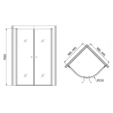 Душевой уголок 100х100 см Gemy New Rockcoco S03082B прозрачное