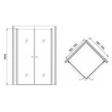Душевой уголок 80х80 см Gemy New Rockcoco S03152C прозрачное