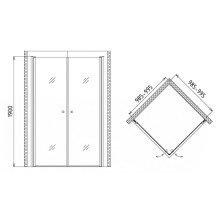 Душевой уголок 100х100 см Gemy New Rockcoco S03162C прозрачное