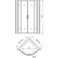 Душевой уголок 100х100 см Gemy Victoria S30082 прозрачное