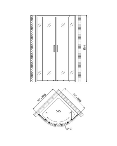 Душевой уголок 100х100 см Gemy Victoria S30082 прозрачное