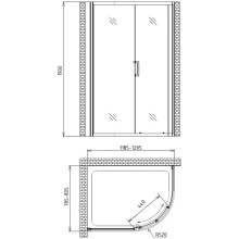 Душевой уголок 120х80 см Gemy Victoria S30181 прозрачное