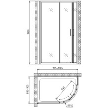 Душевой уголок 100х90 см Gemy Victoria S30192 прозрачное