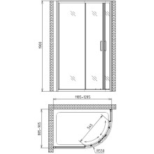 Душевой уголок 120х90 см Gemy Victoria S30202 прозрачное