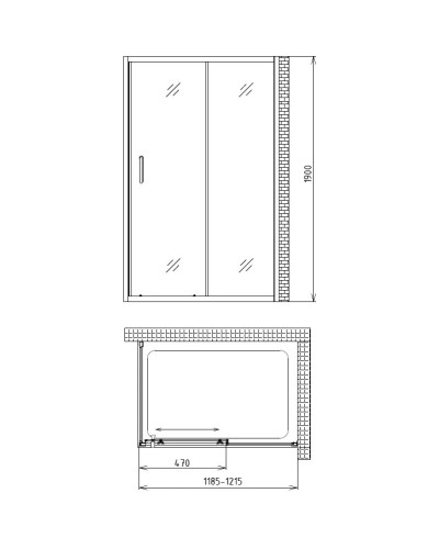 Душевой уголок 120х70 см Gemy Victoria S30191A-A70 прозрачное