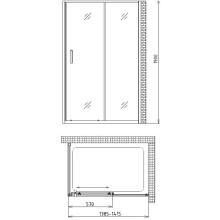 Душевой уголок 140х85 см Gemy Victoria S30191B-A85 прозрачное