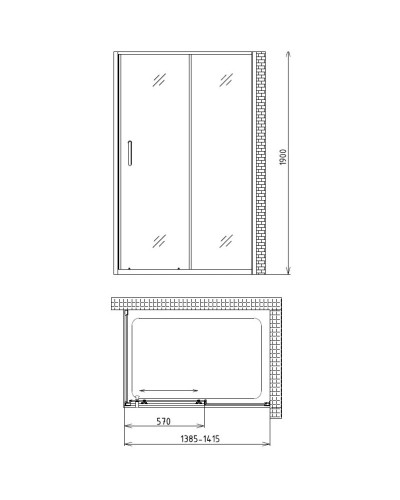 Душевой уголок 140х85 см Gemy Victoria S30191B-A85 прозрачное