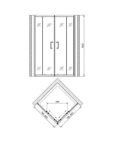 Душевой уголок 80х80 см Gemy Victoria S30152 прозрачное