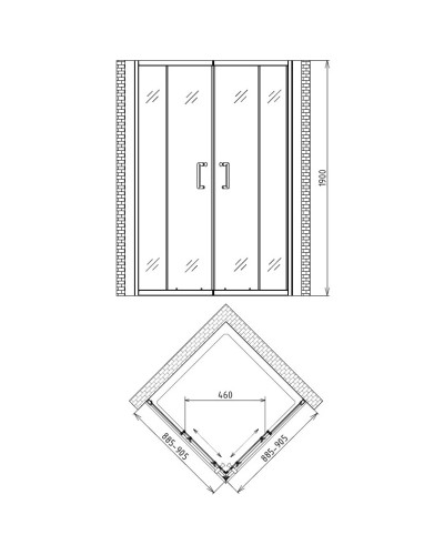 Душевой уголок 90х90 см Gemy Victoria S30172 прозрачное