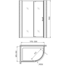 Душевой уголок 120х90 см Gemy Sunny Bay S28202 прозрачное