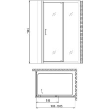 Душевой уголок 100х70 см Gemy Sunny Bay S28191A-A70 прозрачное