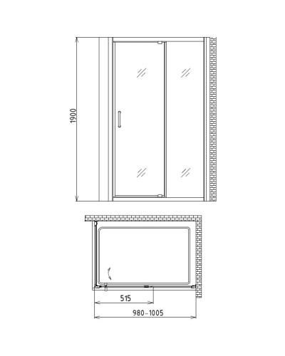 Душевой уголок 100х70 см Gemy Sunny Bay S28191A-A70 прозрачное
