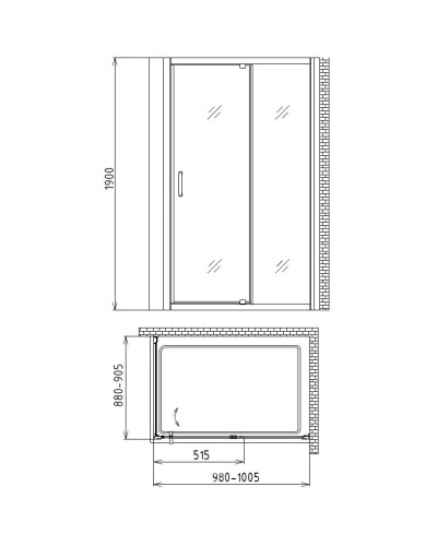 Душевой уголок 100х90 см Gemy Sunny Bay S28191A-A90 прозрачное