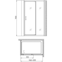 Душевой уголок 120х75 см Gemy Sunny Bay S28191B-A75 прозрачное