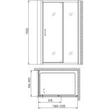 Душевой уголок 120х80 см Gemy Sunny Bay S28191B-A80 прозрачное