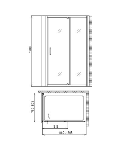 Душевой уголок 120х80 см Gemy Sunny Bay S28191B-A80 прозрачное