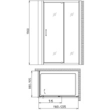 Душевой уголок 120х90 см Gemy Sunny Bay S28191B-A90 прозрачное