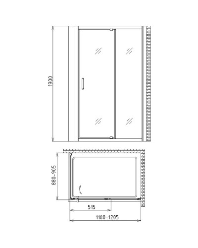 Душевой уголок 120х90 см Gemy Sunny Bay S28191B-A90 прозрачное