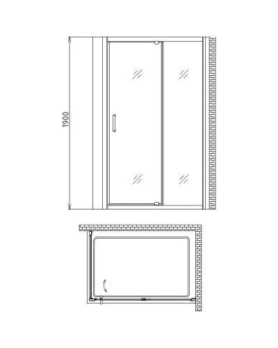 Душевой уголок 130х85 см Gemy Sunny Bay S28191D-A85 прозрачное